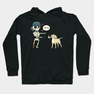 Funny Skeleton Pirate with a Dog Hoodie